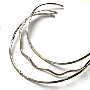 Set of 3 Vintage Sterling Silver Collar Necklaces